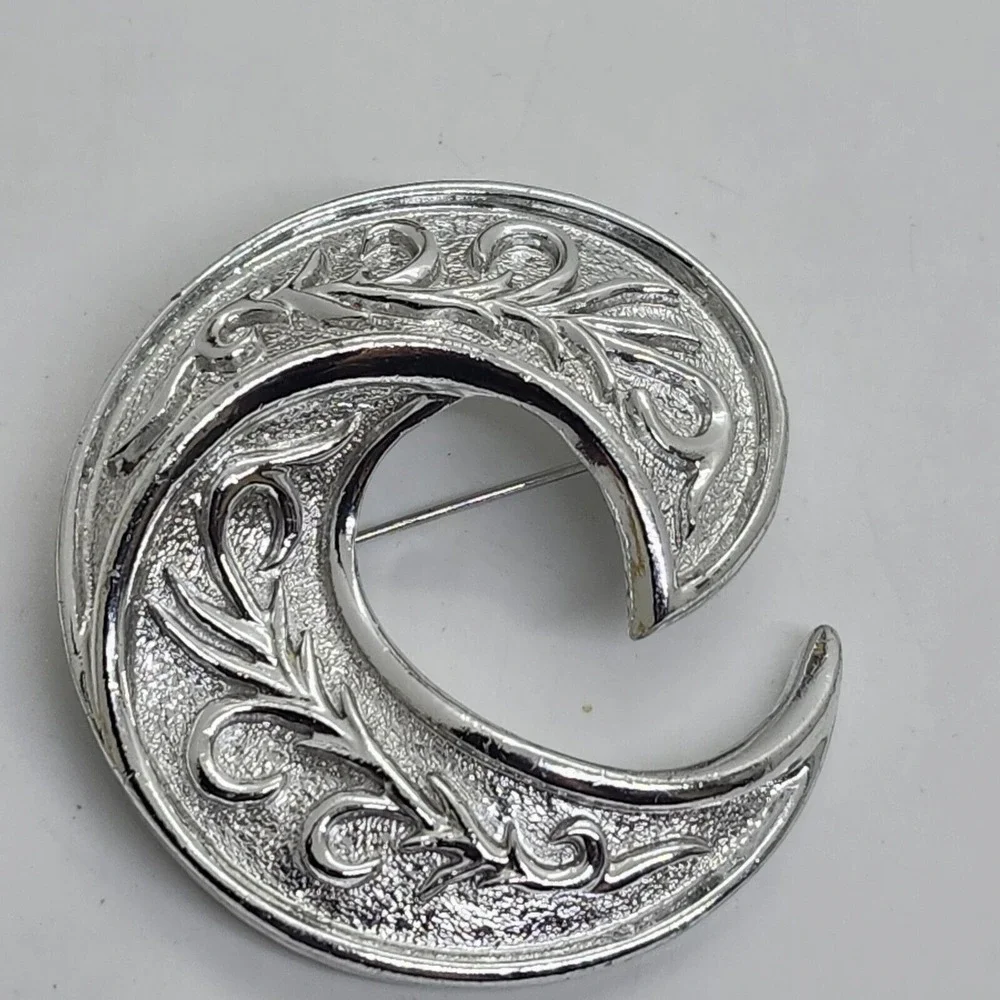 Vintage Emmons Silver Costume Unique Design Brooch Pin‎
